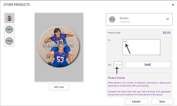 Sample Button Purchase